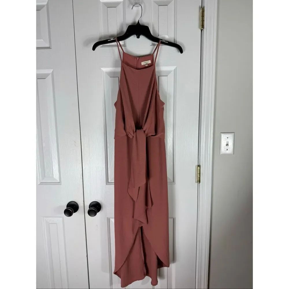 Gilli Womens Dusty Rose Tie Front Sleeveless Dress Size M